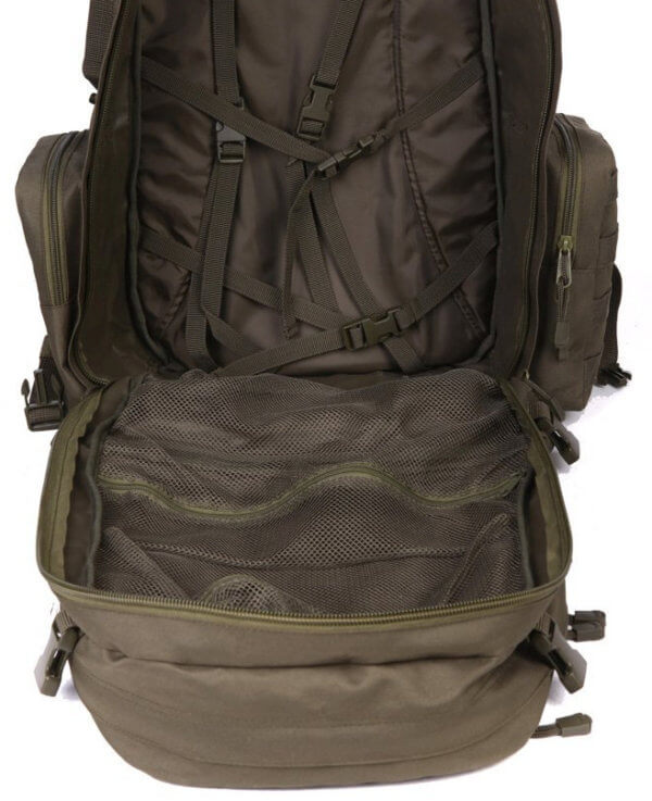 Grosser Taktischer Camouflage Rucksack mit Trinksystem, MOLLE und Laptopfach – Bild 7
