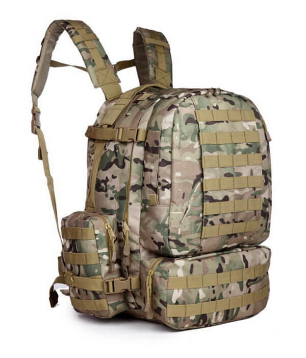 Tanner+Tailor Grosser Taktischer Rucksack, Wanderrucksack, Trekkingrucksack, Laptoprucksack, Trinksystem, MOLLE (OCP Camouflage)